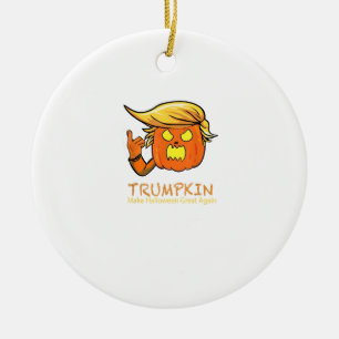 Halloween Trumpkin Funny – Classic Costume Design Ceramic Ornament