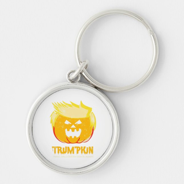 Halloween Trumpkin Funny Keychain (Front)