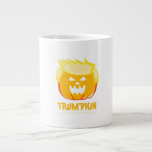 Halloween Trumpkin Funny Large Coffee Mug (Front)