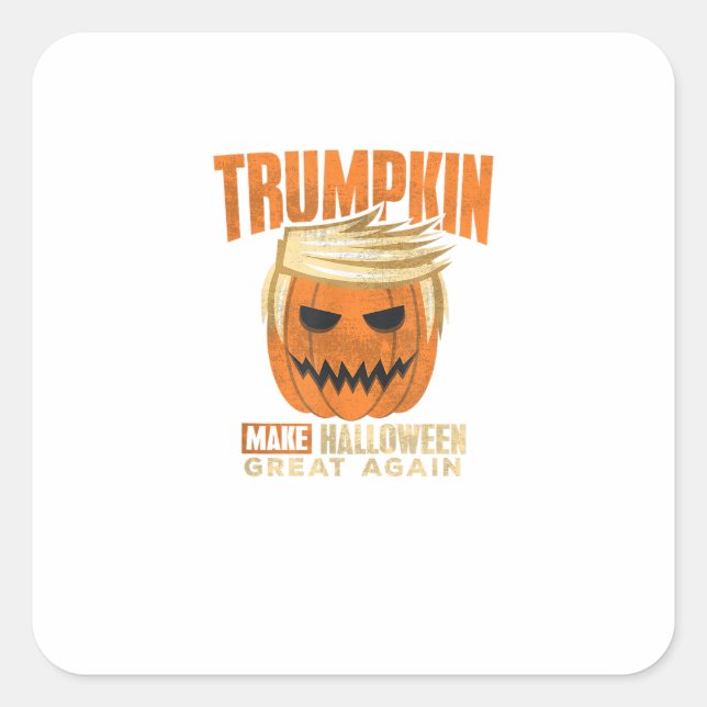 Halloween Trumpkin Funny Make America Great Square Sticker (Front)