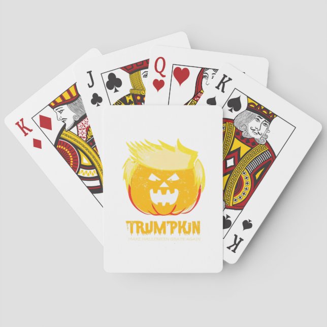 Halloween Trumpkin Funny Playing Cards (Back)