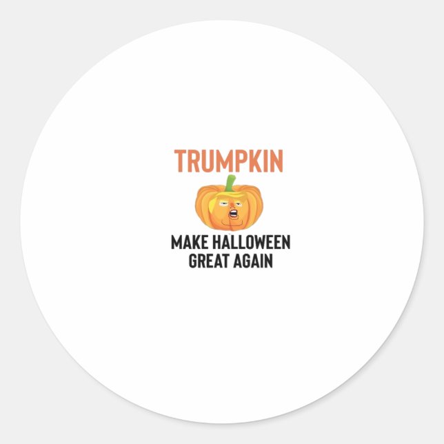 Halloween Trumpkin – Funny Pumpkin Graphic for Hal Classic Round Sticker (Front)