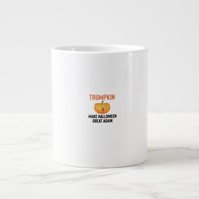 Halloween Trumpkin – Funny Pumpkin Graphic for Hal Large Coffee Mug (Front)