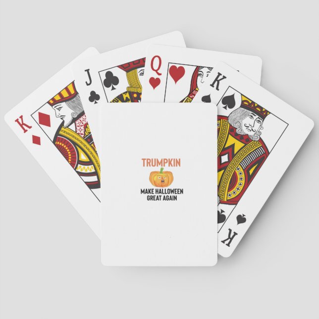 Halloween Trumpkin – Funny Pumpkin Graphic for Hal Playing Cards (Back)