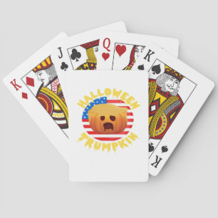 Halloween Trumpkin Funny Pumpkin  Parody Playing Cards