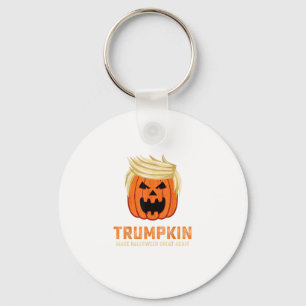 Halloween Trumpkin Funny – Spooky Parody Slogan Keychain