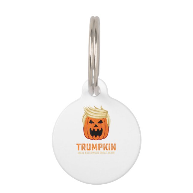 Halloween Trumpkin Funny – Spooky Parody Slogan Pet Tag (Front)