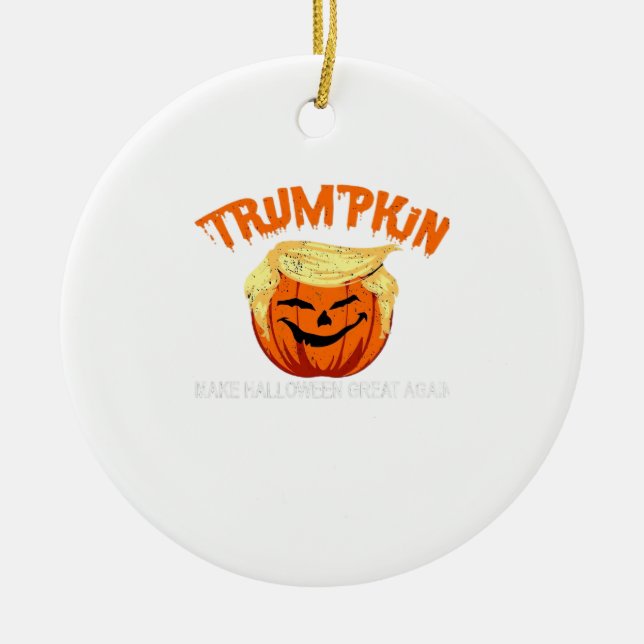 Halloween Trumpkin Make Halloween Great Again Ceramic Ornament (Front)