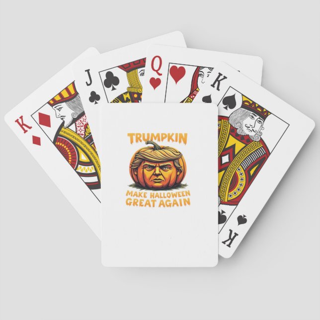 Halloween Trumpkin Make Halloween Great Again Playing Cards (Back)