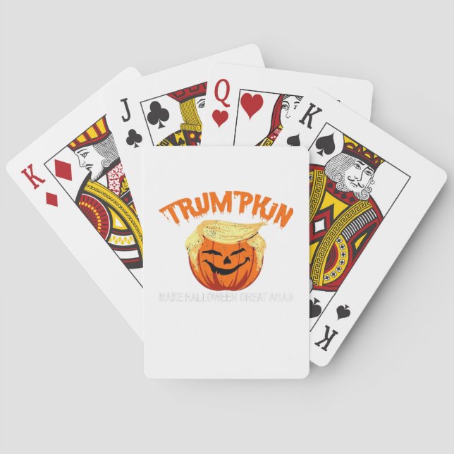 Halloween Trumpkin Make Halloween Great Again Playing Cards (Back)