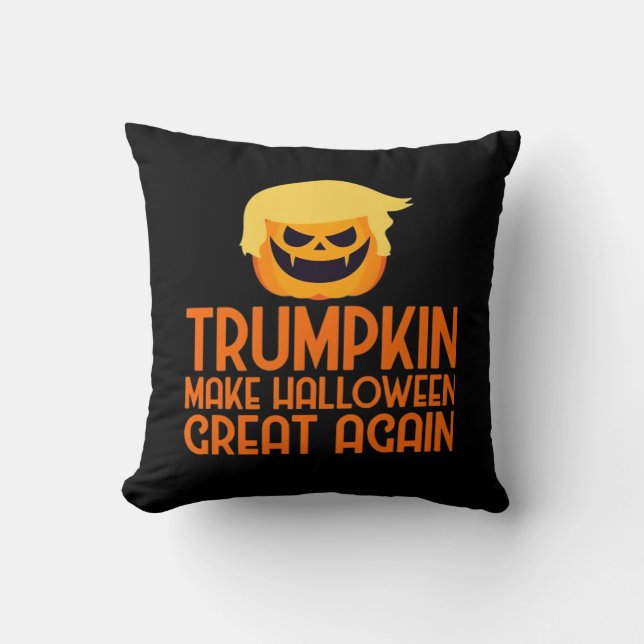 Halloween Trumpkin Make Halloween Great Again Throw Pillow (Front)
