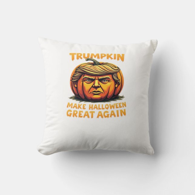 Halloween Trumpkin Make Halloween Great Again Throw Pillow (Front)