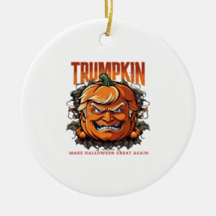 Halloween Trumpkin Make Halloween Great Again Tren Ceramic Ornament