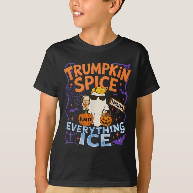 Halloween Trumpkin Spice And Everything Ice Pumpki T-Shirt (Front)