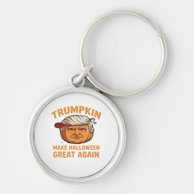 Halloween Trumpkin – Spooky Parody Quote for Hallo Keychain (Front)