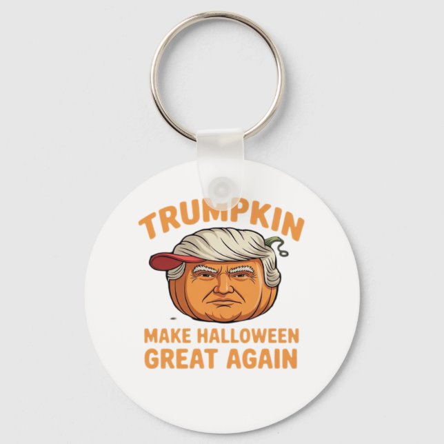 Halloween Trumpkin – Spooky Parody Quote for Hallo Keychain (Front)