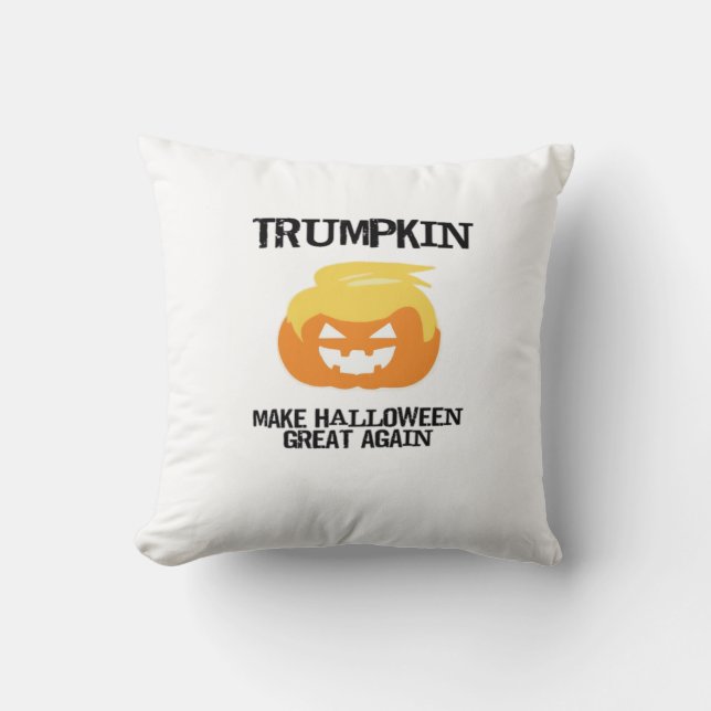 Halloween Trumpkin V3 Throw Pillow (Front)