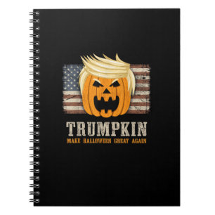 Halloween Trumpkin Vintage Us Flag Funny Notebook