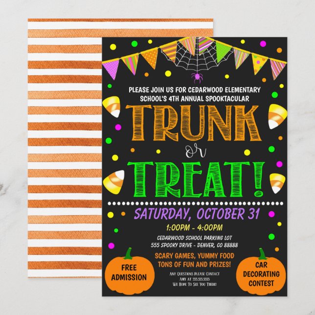 Halloween Trunk or Treat Invite (Front/Back)