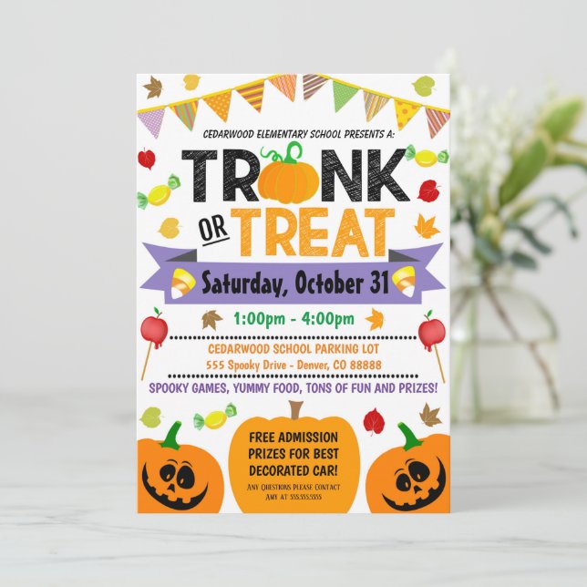 Halloween Trunk or Treat Invite (Standing Front)