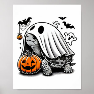 Halloween Turtle Ghost Pumpkin Costume Terrapin To Poster