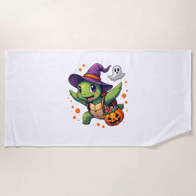 Halloween Turtle Tortoise Costume Men Women Kids B Beach Towel (Front)