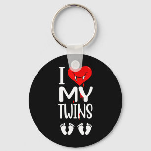 Halloween Twins Pregnancy Bleeding Heart Keychain