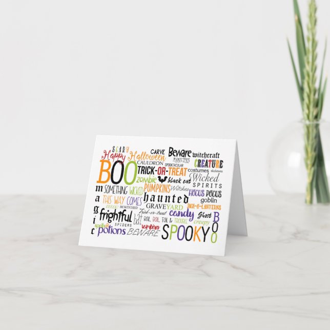 Halloween Typographie Wun Fun Carte Cute (Devant)
