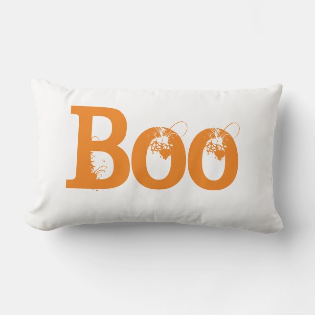 Halloween typography boo lumbar pillow (Front)
