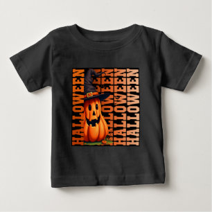 Halloween typography cool funny pumpkin gift ideas baby T-Shirt