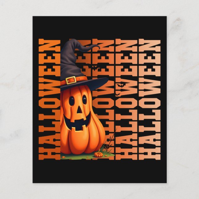 Halloween typography cool funny pumpkin gift ideas flyer (Front)
