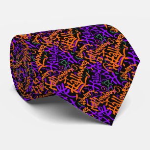 Halloween Typography Tie