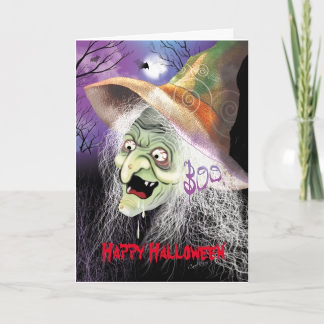 Halloween, Ugly, Scary, Witch Card (Front)
