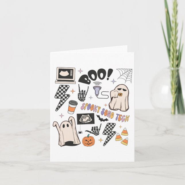 Halloween Ultrasound Tech Fall Autumn Sonographer  Card (Front)