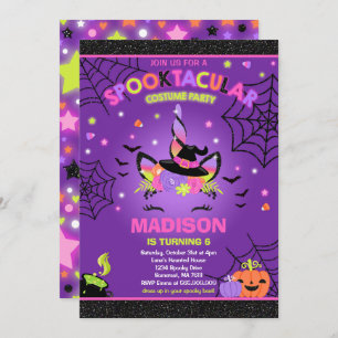 Halloween Unicorn Anniversaire Invitation Hallowee