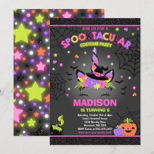 Halloween Unicorn Birthday Invite Halloween Party