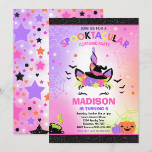 Halloween Unicorn Birthday Invite Halloween Party