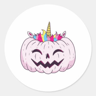 Halloween unicorn      classic round sticker