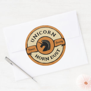 halloween unicorn lable classic round sticker