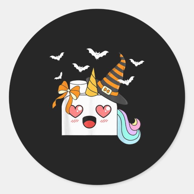 Halloween Unicorn Master Builder Blocks Building K Classic Round Sticker (Front)