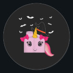 Halloween Unicorn Master Builder Blocks Building K Classic Round Sticker<br><div class="desc">Halloween Unicorn Master Builder Blocks Building Kids Girl _1</div>