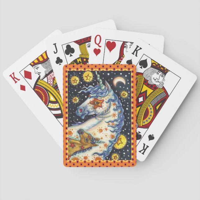 HALLOWEEN UNICORNS, STAR HORSE & COLT FANTASY PLAYING CARDS (Back)