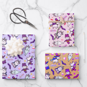 Halloween Unicorns Wrapping Paper Sheet