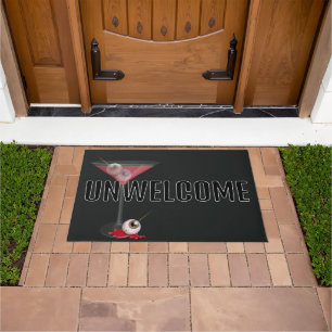 Halloween UNWELCOME Martini with Eyeballs Doormat