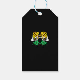 Halloween Upside Down Pineapple Swinger Skeleton H Gift Tags