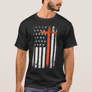 Halloween Us American Flag Cool Christian Cross 1 T-Shirt