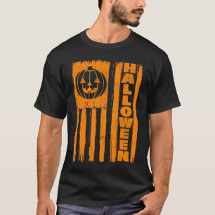 Halloween USA Flag Pumpkin Patriotic Halloween Fla T-Shirt