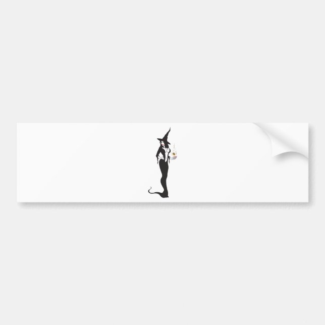 halloween vamp witch bumper sticker (Front)