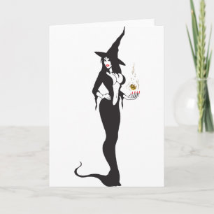 halloween vamp witch card
