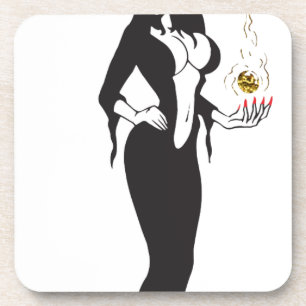 halloween vamp witch coaster